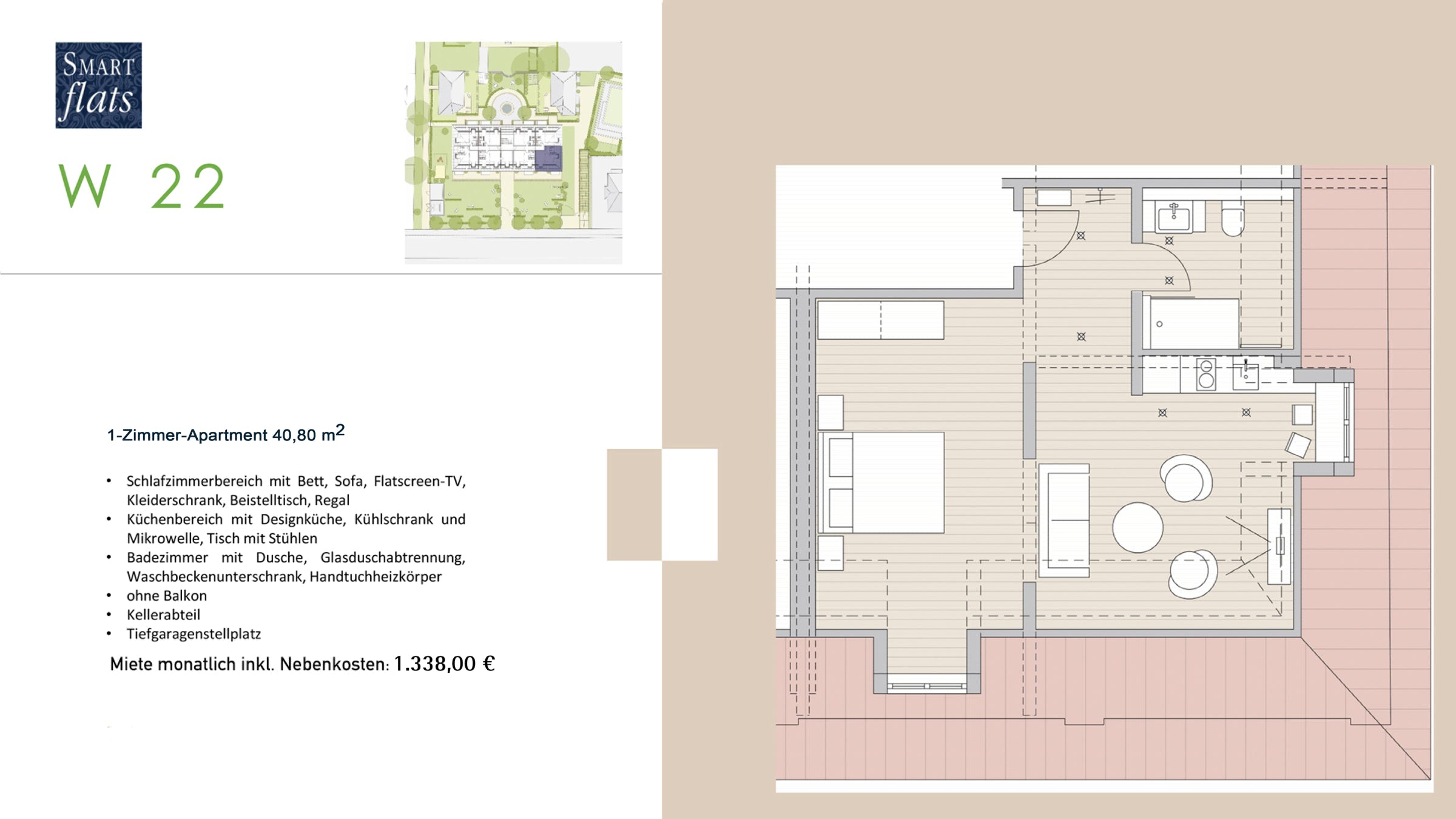 1 Zimmer Appartement