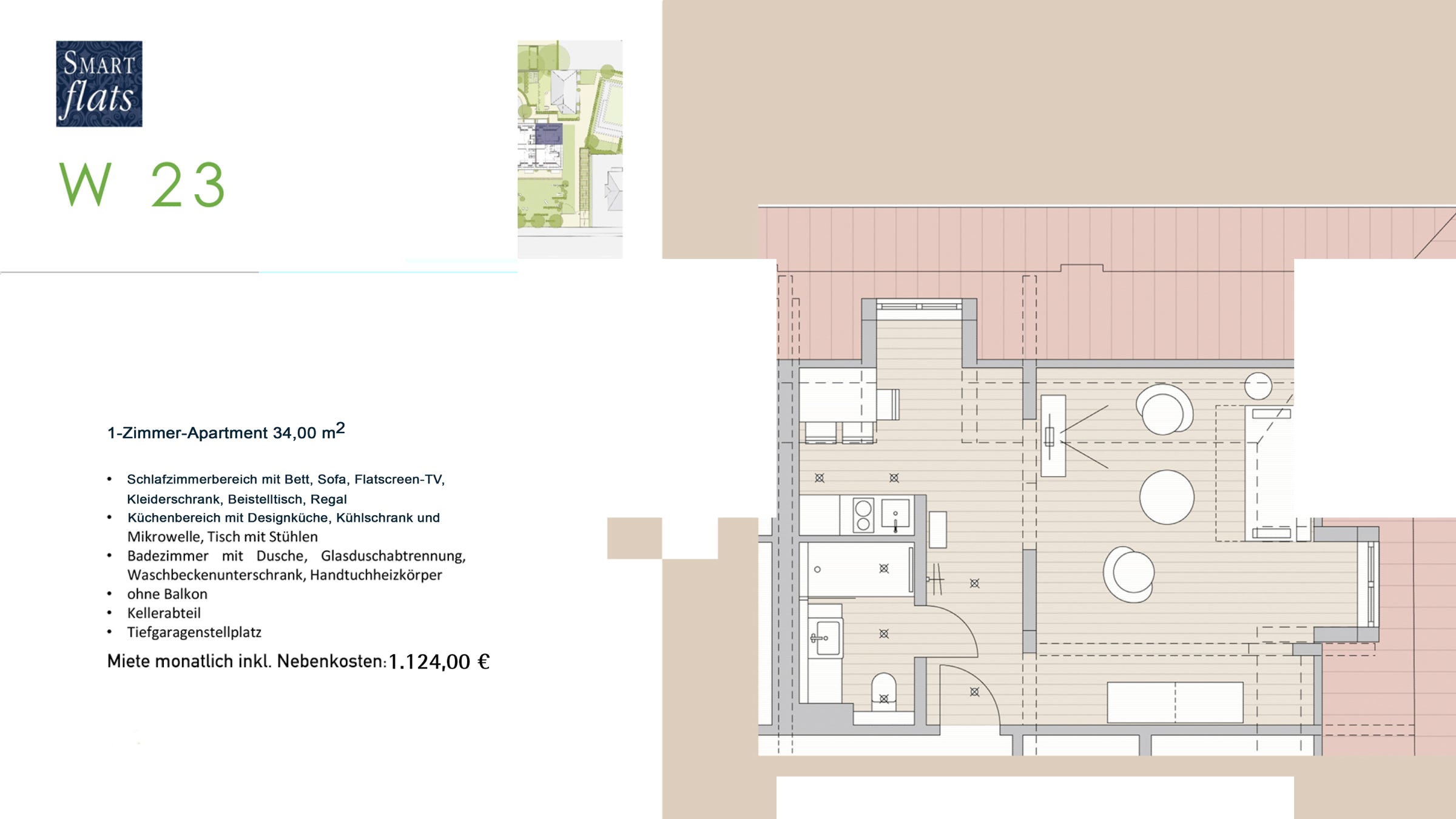 1 Zimmer Appartement