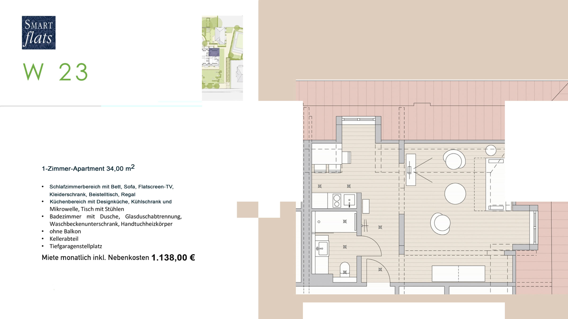 1 Zimmer Appartement